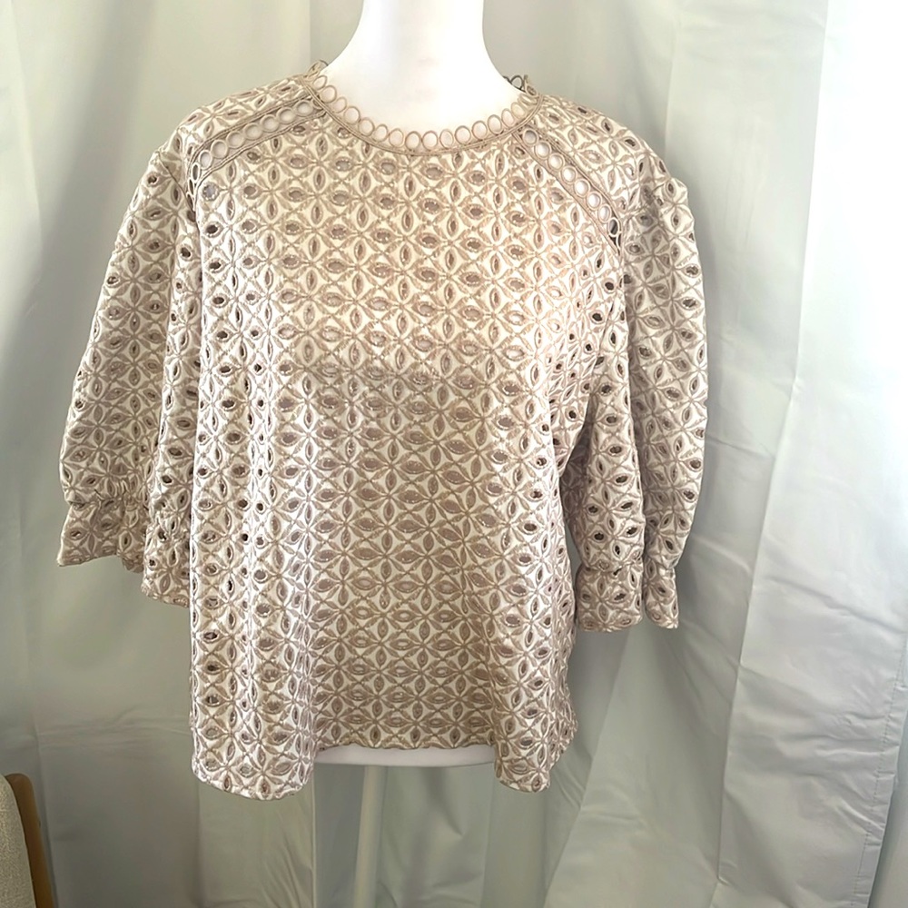Eyelet Blouse - Cream XL